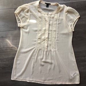 F21 Cap Sleeve Sheer Blouse Small